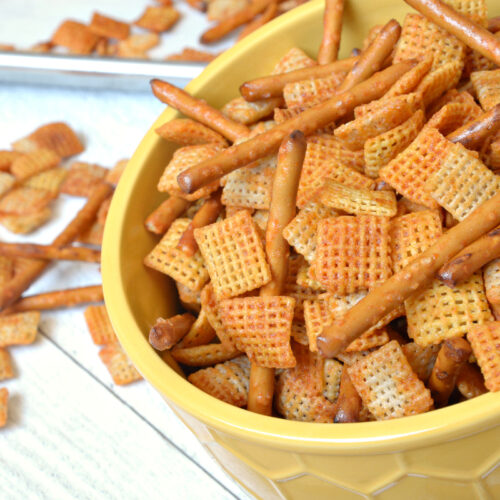 Sriracha Honey Chex Mix - Beeyond the Hive