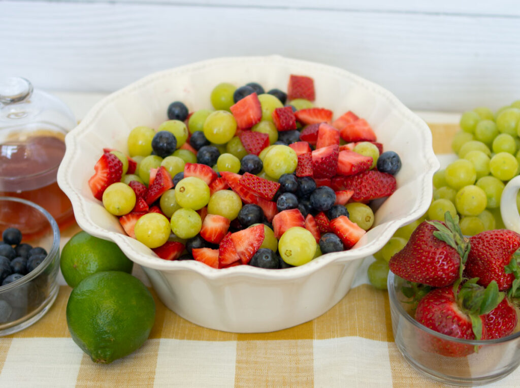 Fruit Salad with Yogurt Honey Dressing - Beeyond the Hive