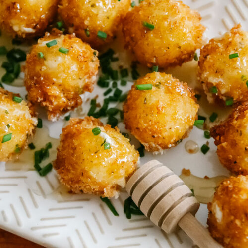 Goat Cheese Poppers with Honey Beeyond the Hive